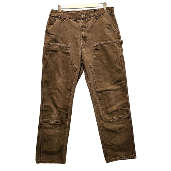 Carhartt Canvas Work Pants Mens 38x36 Original dungaree fit cargo double fabric - Picture 1 of 15